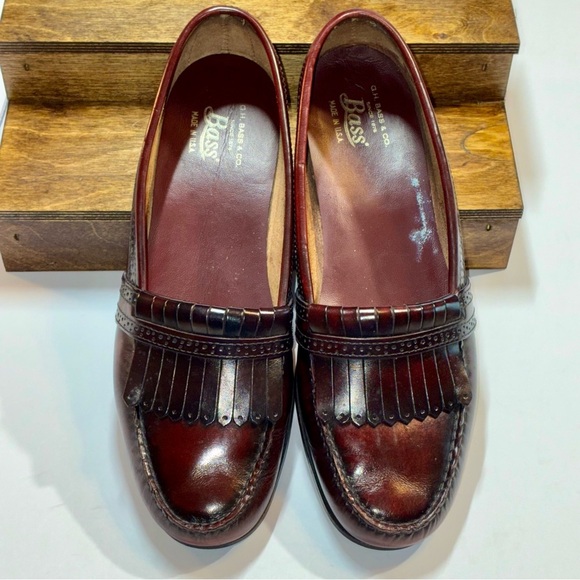 GH Bass & Co. Tailored Vintage Keltie Loafer Oxblood Leather Mens 11C - Picture 1 of 10